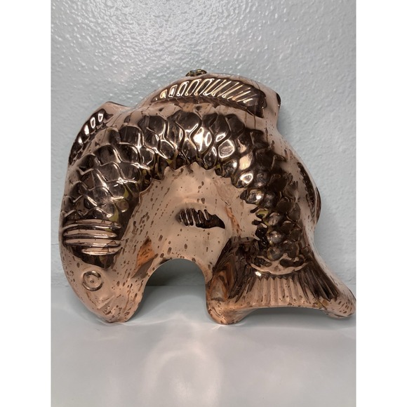 The Unbranded Brand Other - Copper Lined 8" Fish Mold Wall Decor Koi Farmhouse Cottage Style Kitchen